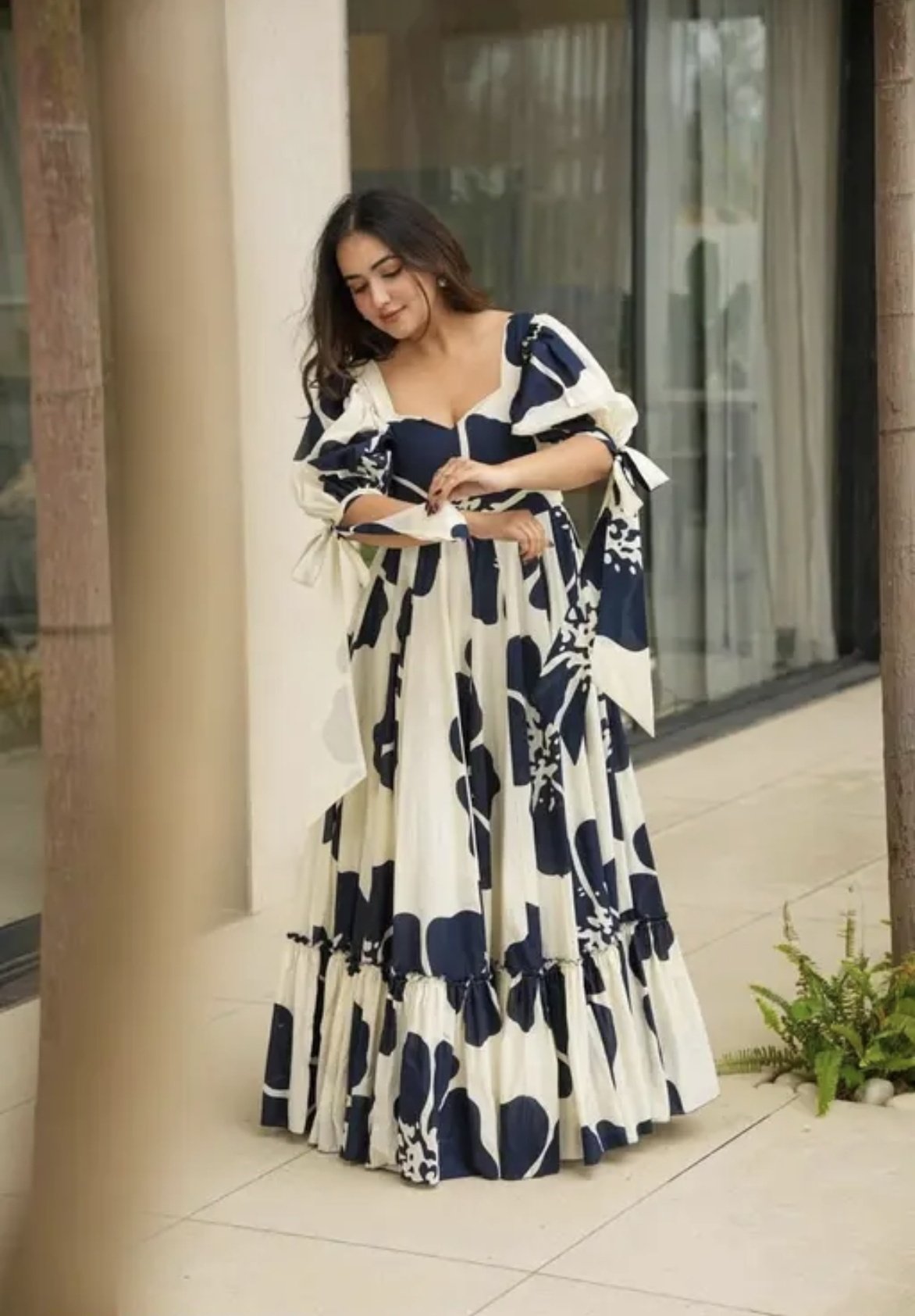 Canibani designer fancy gown with print