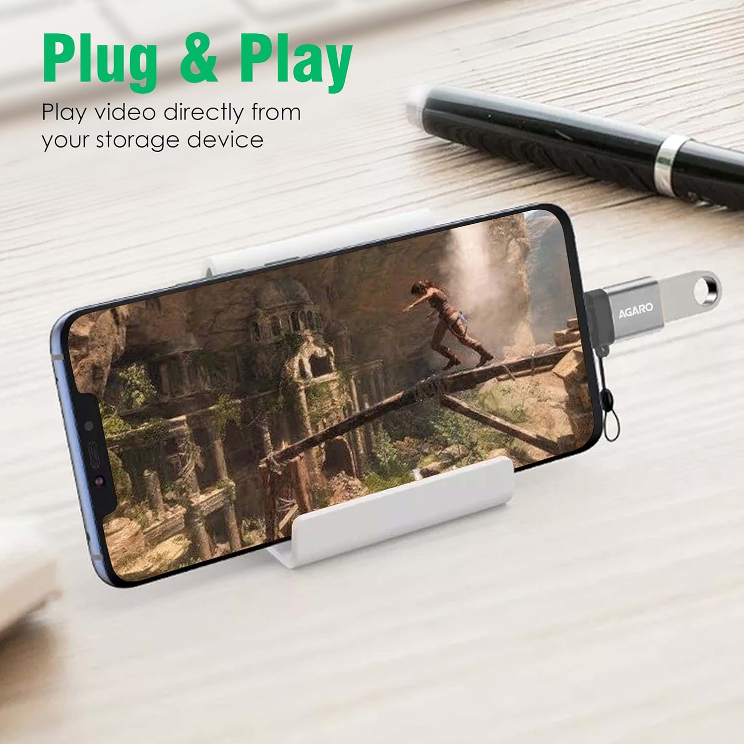 AGARO Blaze USB 3.0 to Type C OTG Adapter, Compatible with Thunderbolt to USB Adapter, Laptops Including MacBook Pro, Air and All Type-C Devices, Portable and High-Speed Data…