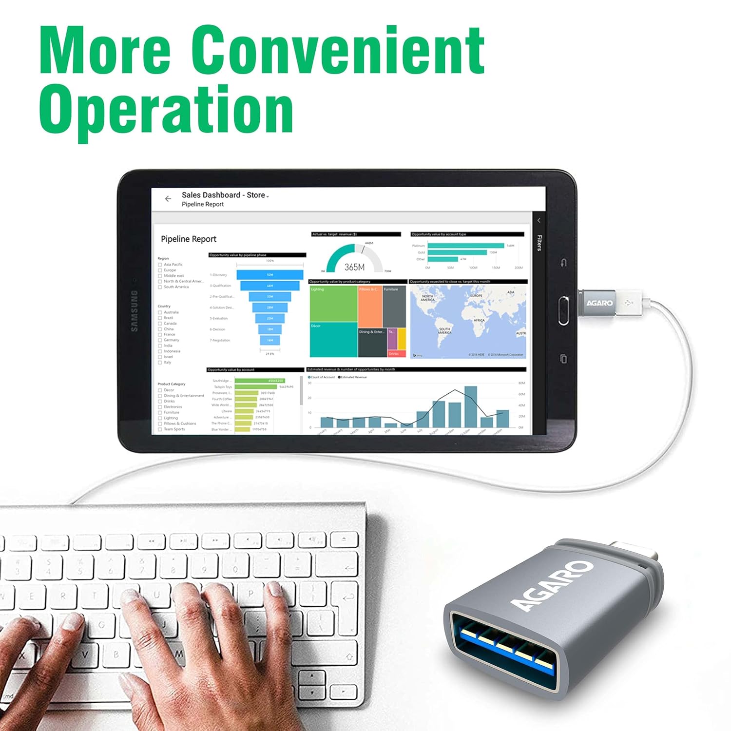 AGARO Blaze USB 3.0 to Type C OTG Adapter, Compatible with Thunderbolt to USB Adapter, Laptops Including MacBook Pro, Air and All Type-C Devices, Portable and High-Speed Data…