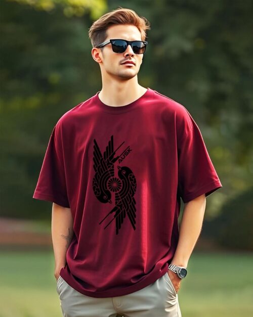 AUSK Mens Loose Fit Oversized Printed Cotton T-Shirts