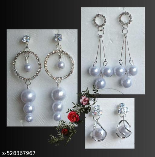 Combo of Stone and pearl Earrings for Women