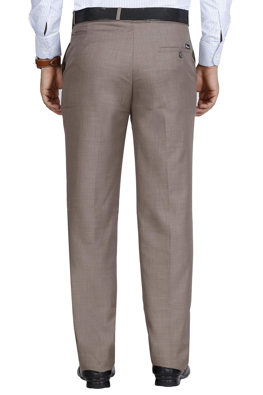 McHenry Men’s Solid Formal Regular Fit Stretchable Wrinkle Free PolyViscose Trousers