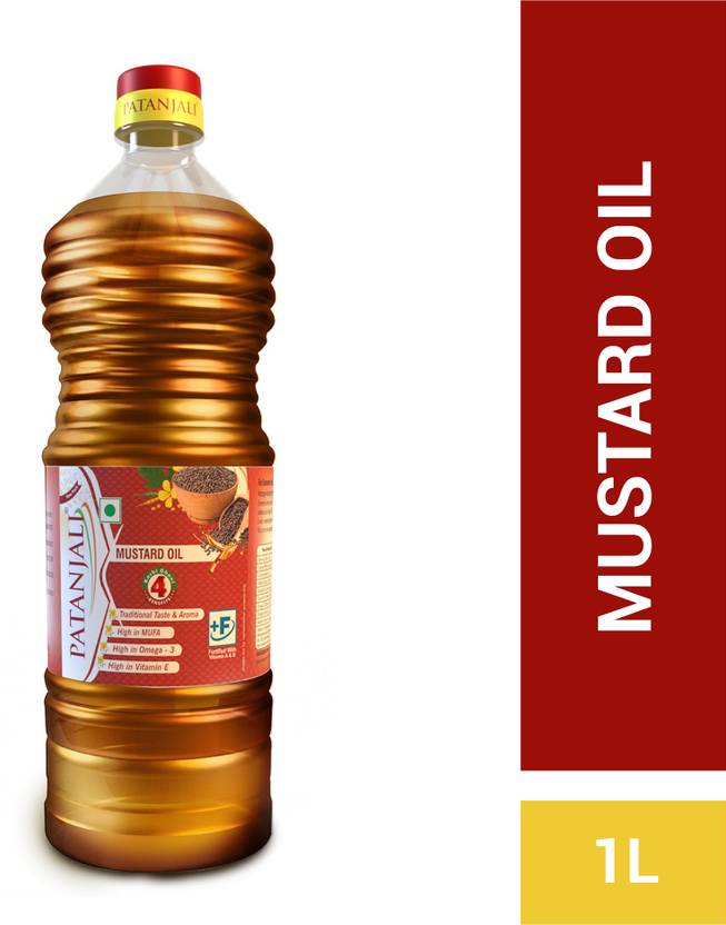 PATANJALI Pure kachi Ghani/Chekku, Sarson Tel Mustard Oil Plastic Bottle