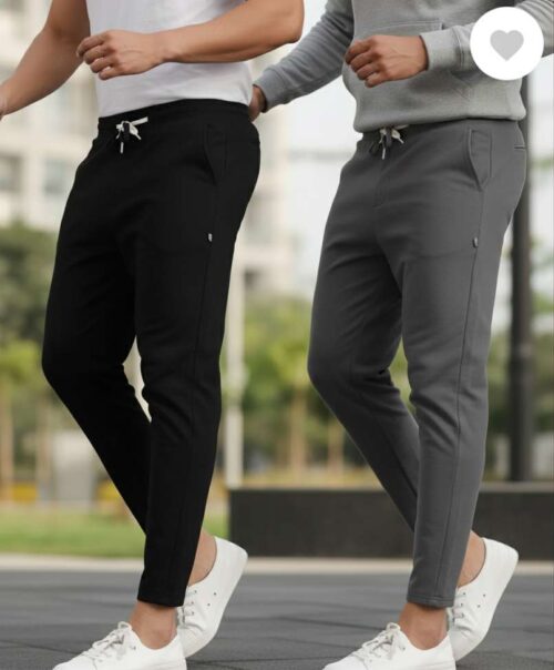 Micus Solid Men Black, Grey Track Pants