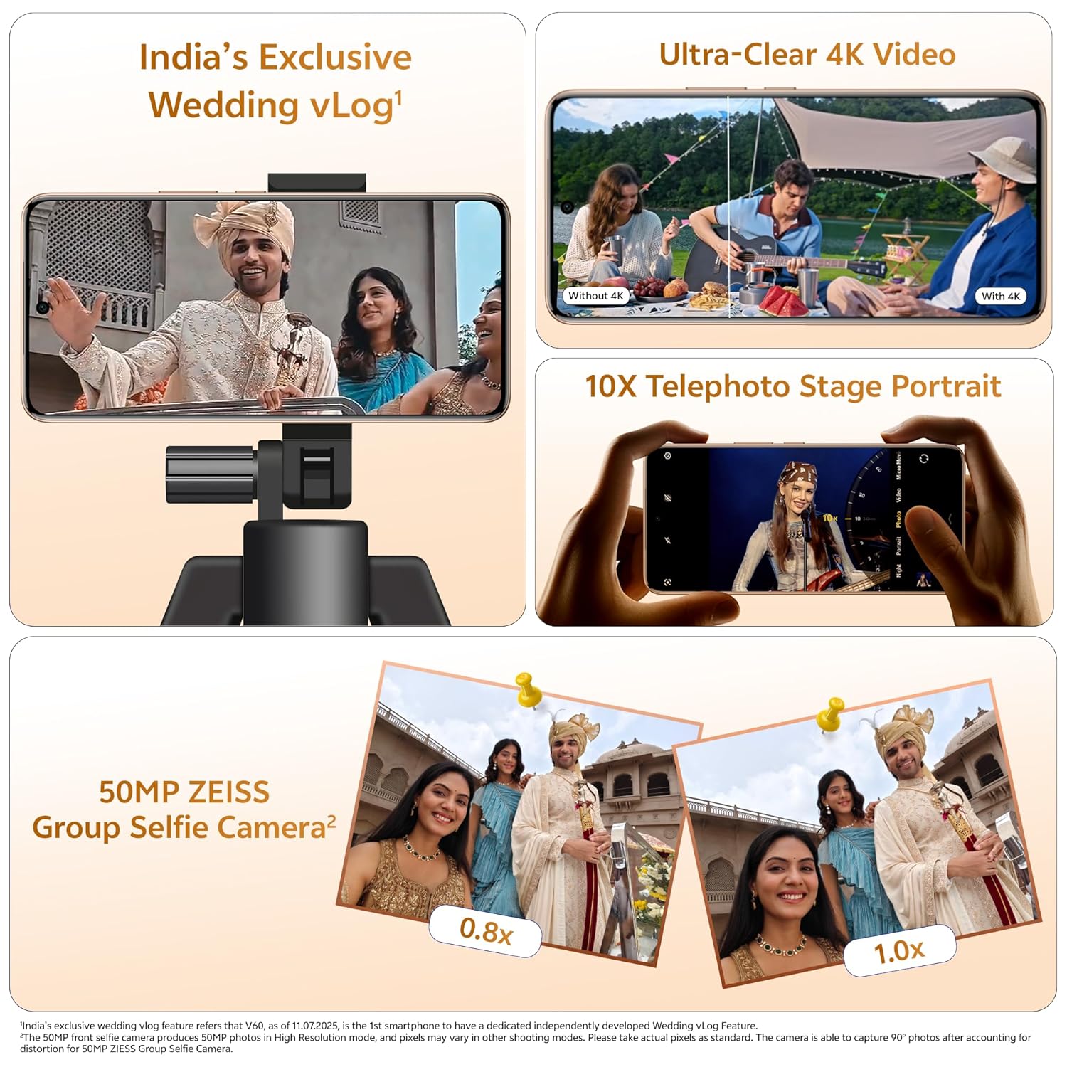 Vivo V60 5G (Auspicious Gold, 12GB RAM, 256GB Storage) with No Cost EMI/Additional Exchange Offers