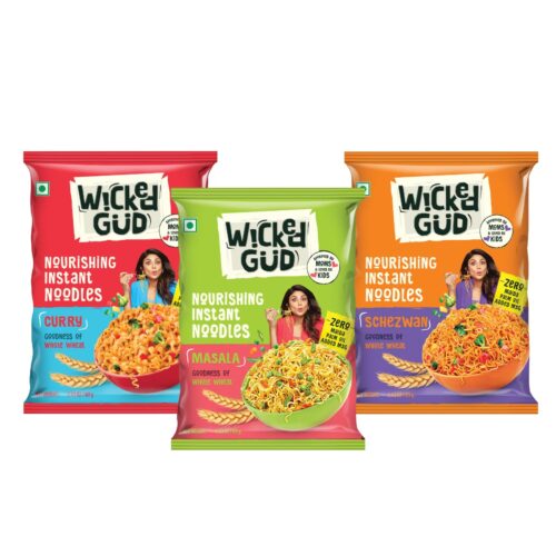 WickedGud Nourishing Instant Noodles Range (Single Packs) | No Maida | No Oil | No MSG | High Protein | High Fibre | Cholesterol Free, 207 Grams