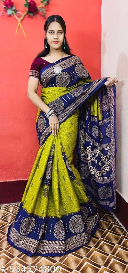 Pure cotton Sambalpuri printed saree pasapalli ikat