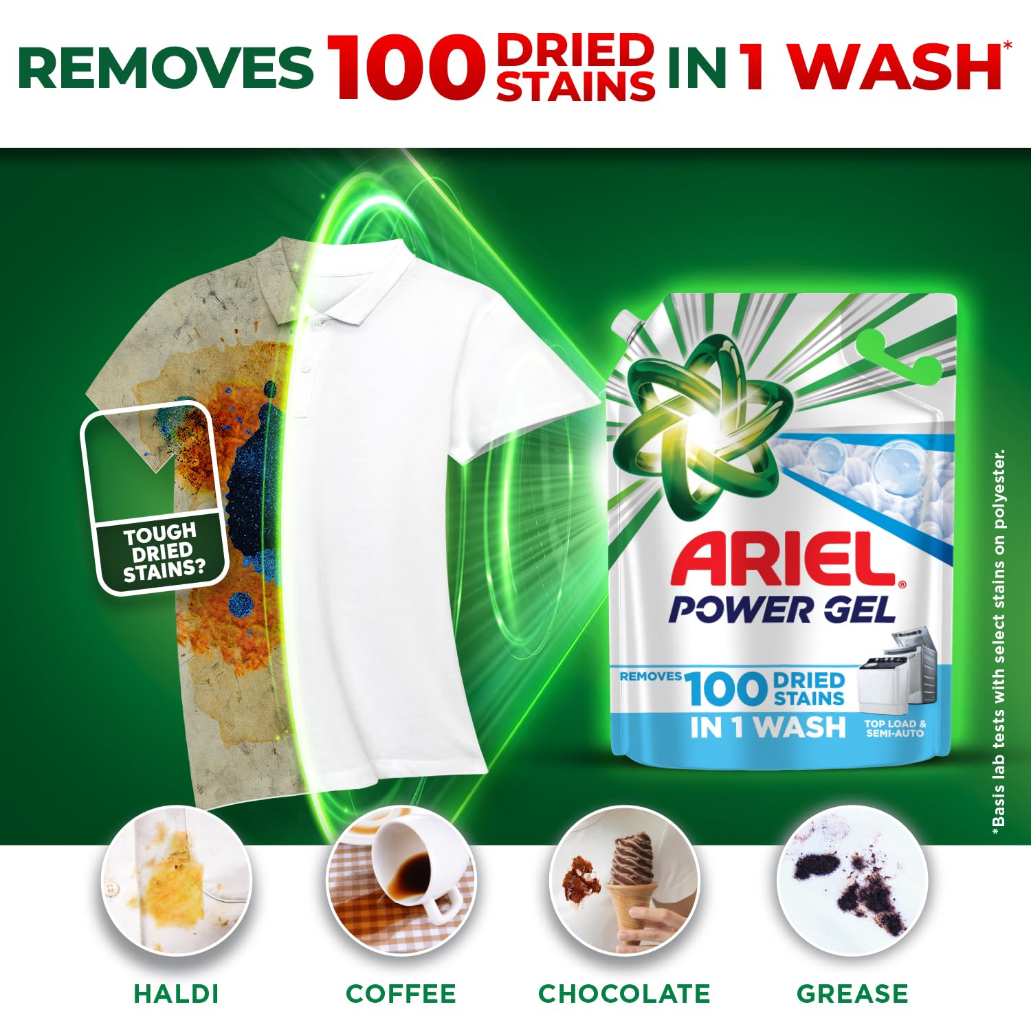 Ariel Power Gel Liquid Detergent for Top Load & Semi Auto – 3.2g | Removes 100 Dried Stains in 1 Wash | Faster Dissolving | Long-Lasting Fragrance | Color Protection | At the…