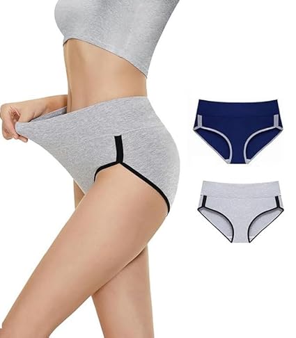 DIVING DEEP Womens Breathable 100% Hipser Regular & Plus Size Underwear | Cotton Brief | High Waist Full Coverage Tummy Controller | High Rise Underpants Womens Panties - (Pack...