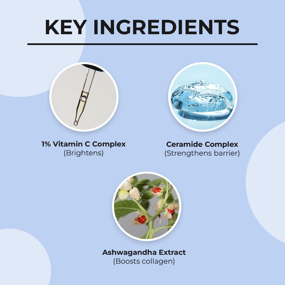 Dr. Sheth’s Ceramide & Vitamin C Oil – Free Moisturizer| Lightweight Moisturizer to Hydrate & Brighten Skin | With Vitamin C, Ceramide & Ashwagandha | For Women & Men | 50g