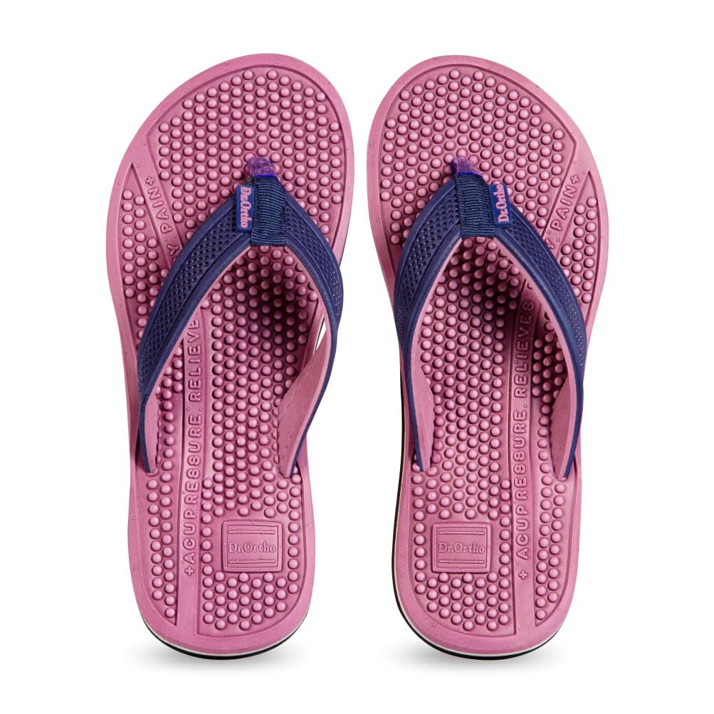 Dr.Ortho Ladies Acupressure Slippers | Flip-Flops | Women’s & Girl’s Slippers | Comfortable & Lightweight | Soft Foot Massager | All Day Wear