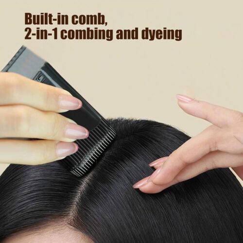New Hair Color Comb Stick, Waterproof and Sweat-Proof Grey Hair Coverage for Men & Women, Easy Application BLACK (DARK BLACK)