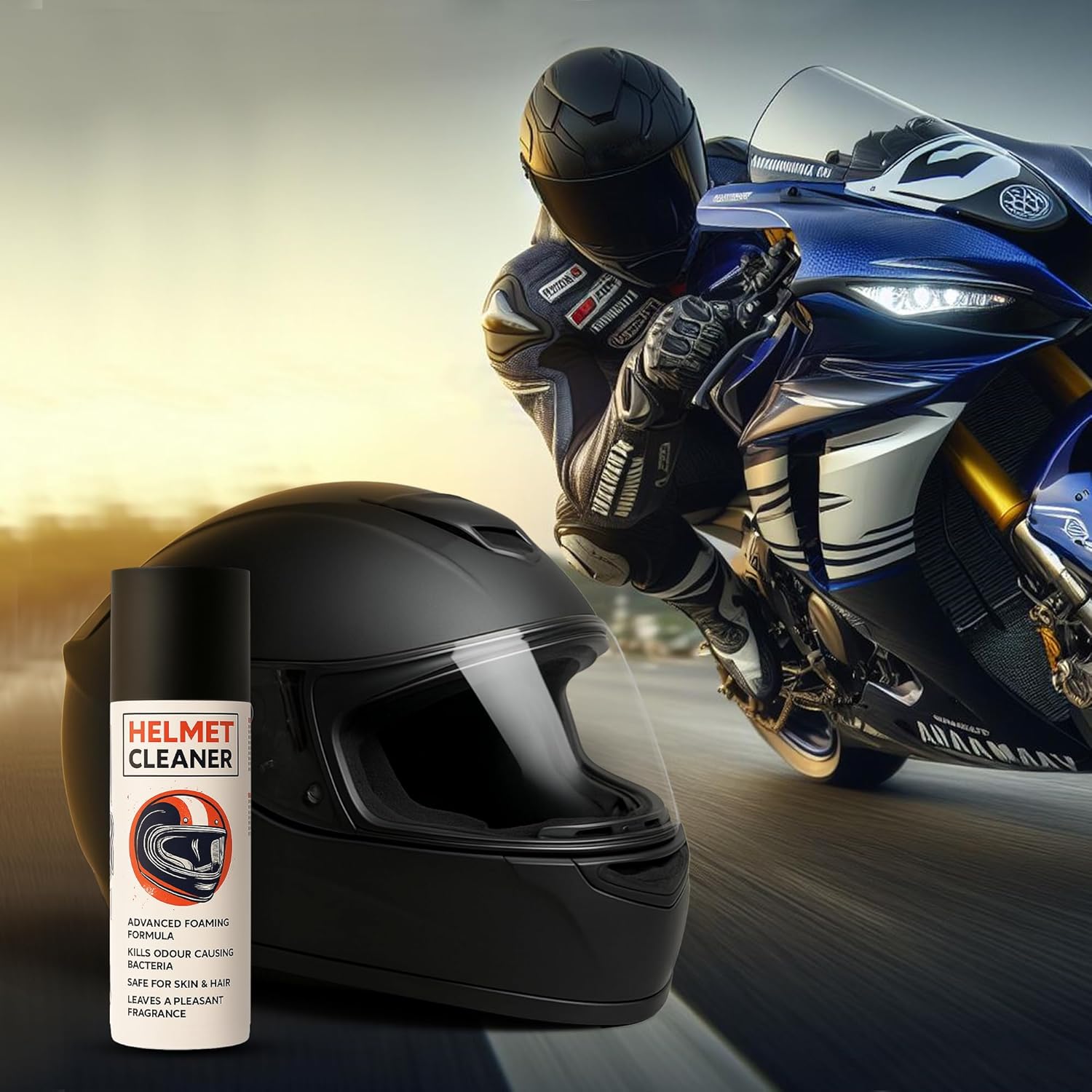 ShineXPro Helmet Cleaner & Microfiber Cloth, Anti-Bacterial Foaming Helmet Cleaning Spray, Safe for Hair & Skin – Helmet Interior Cleaner Removes Bad Odor, Helps Deep Clean with…