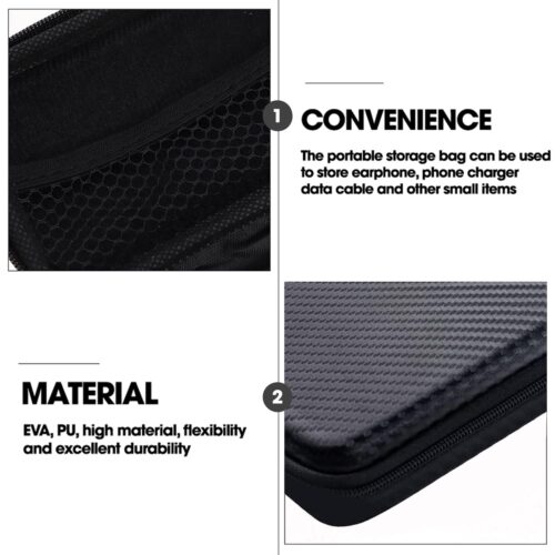 Sounce Rugged Hard Drive Case,6.35cm/2.5-inch, Hard Disk Docking Station, Portable Storage Shell for Hard Disk USB Cable Power Bank Mobile Charger Earphone, Waterproof (Black)