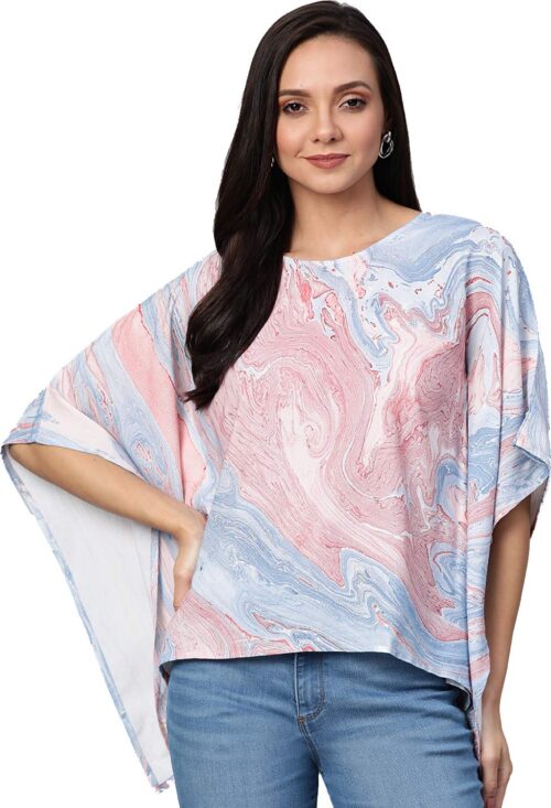 Yash Gallery Women's Rayon Printed Regular Fit Straight Top for Women