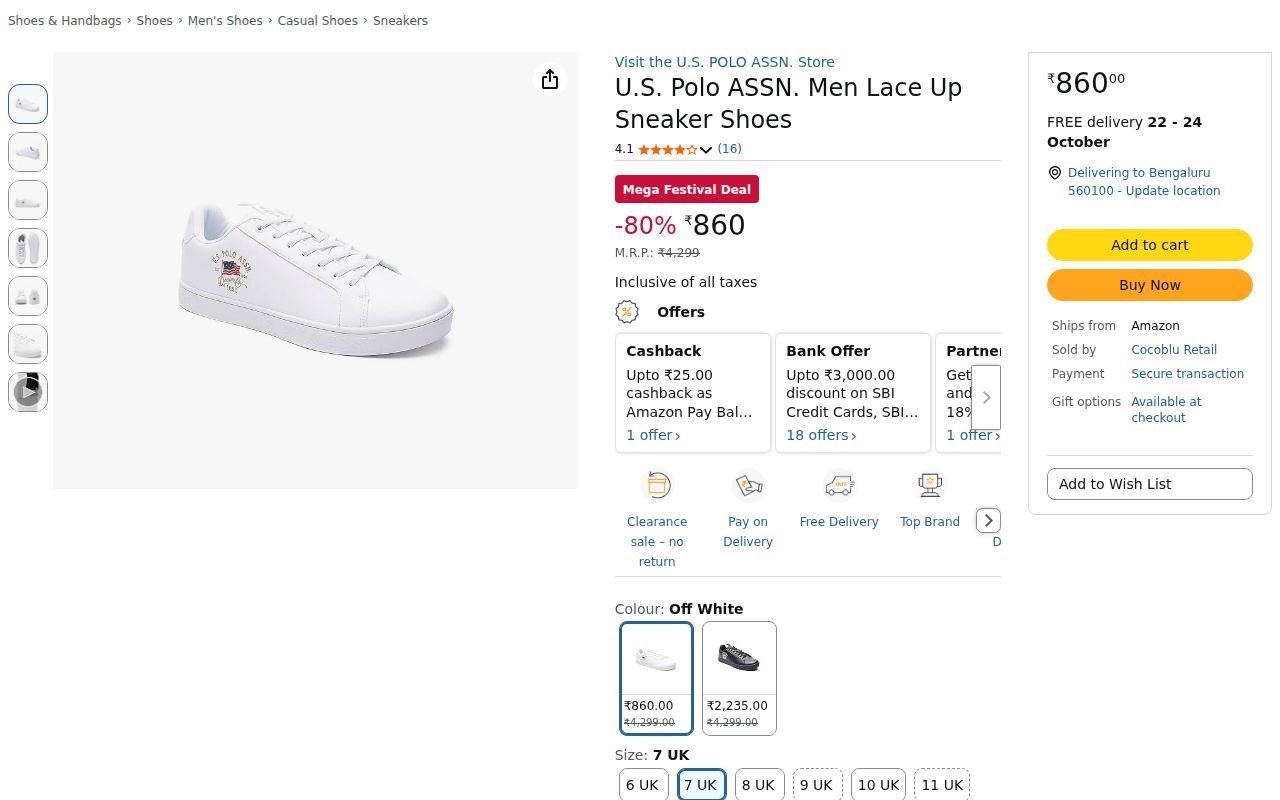 U.S. POLO ASSN. Men Lace Up Sneaker Shoes